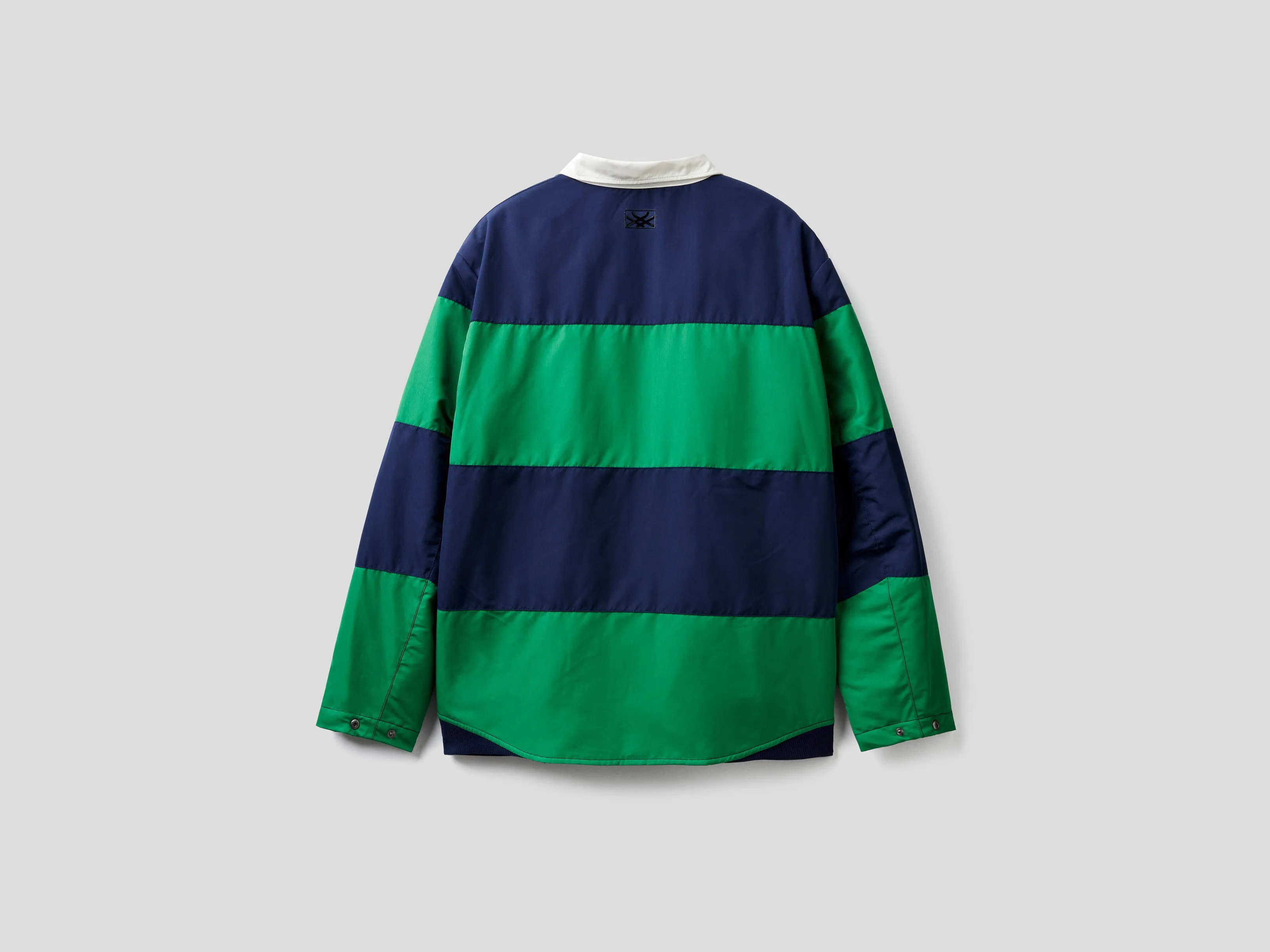 Mens Striped Collared Button Down Jacket