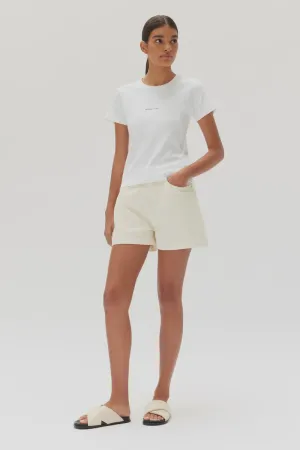 Micro Logo Tee White