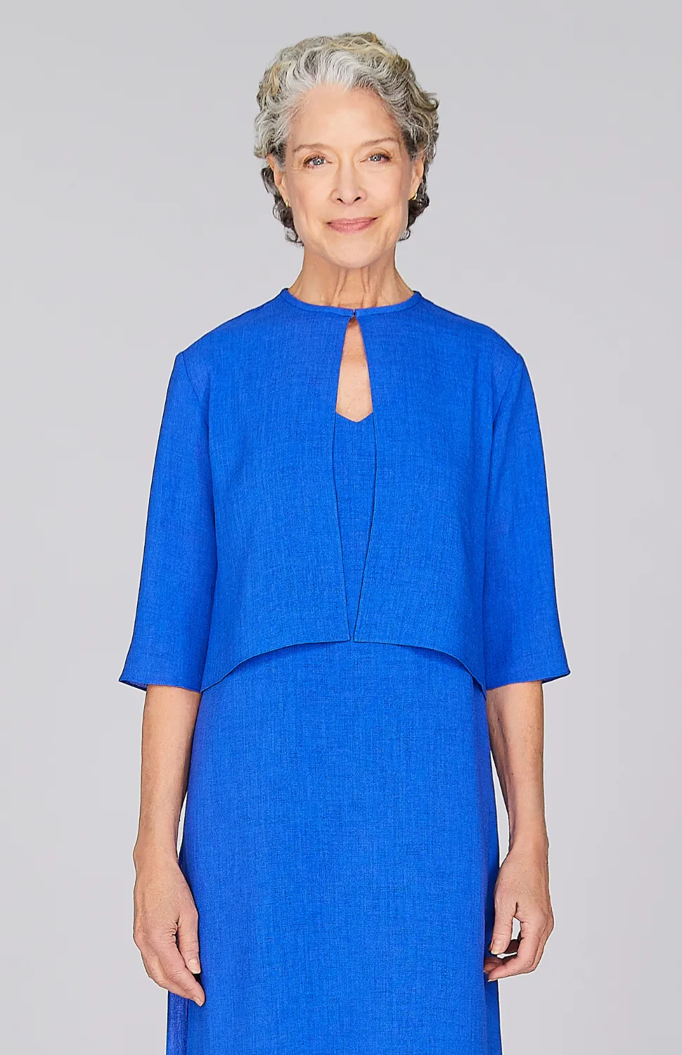 Microlinen Short Jacket Electric Blue
