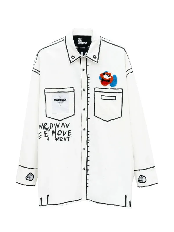 Mod Wave Movement Vanguard's Dog Shirt- White
