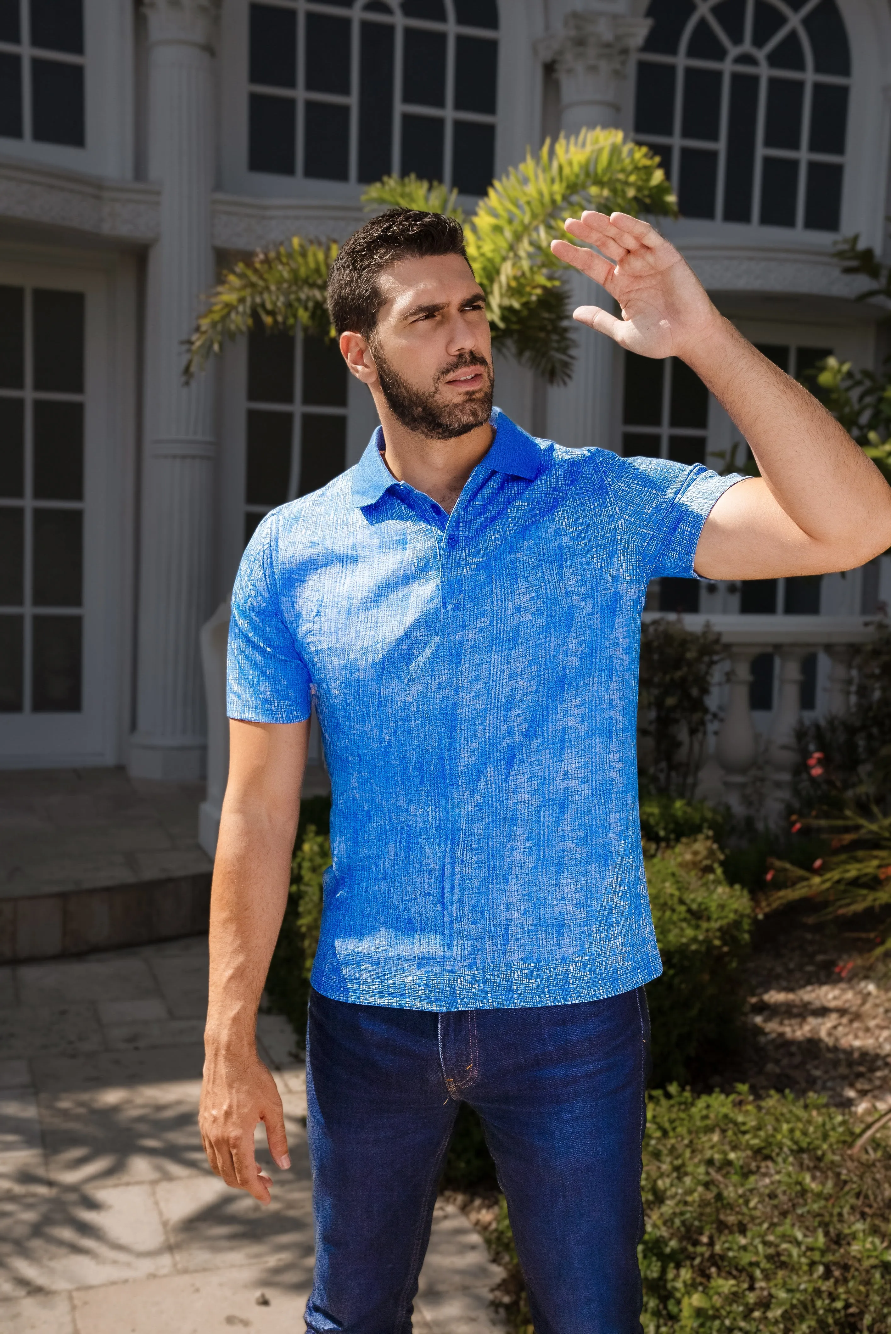 Mojito Casual Stylish Textured Polo Shirt