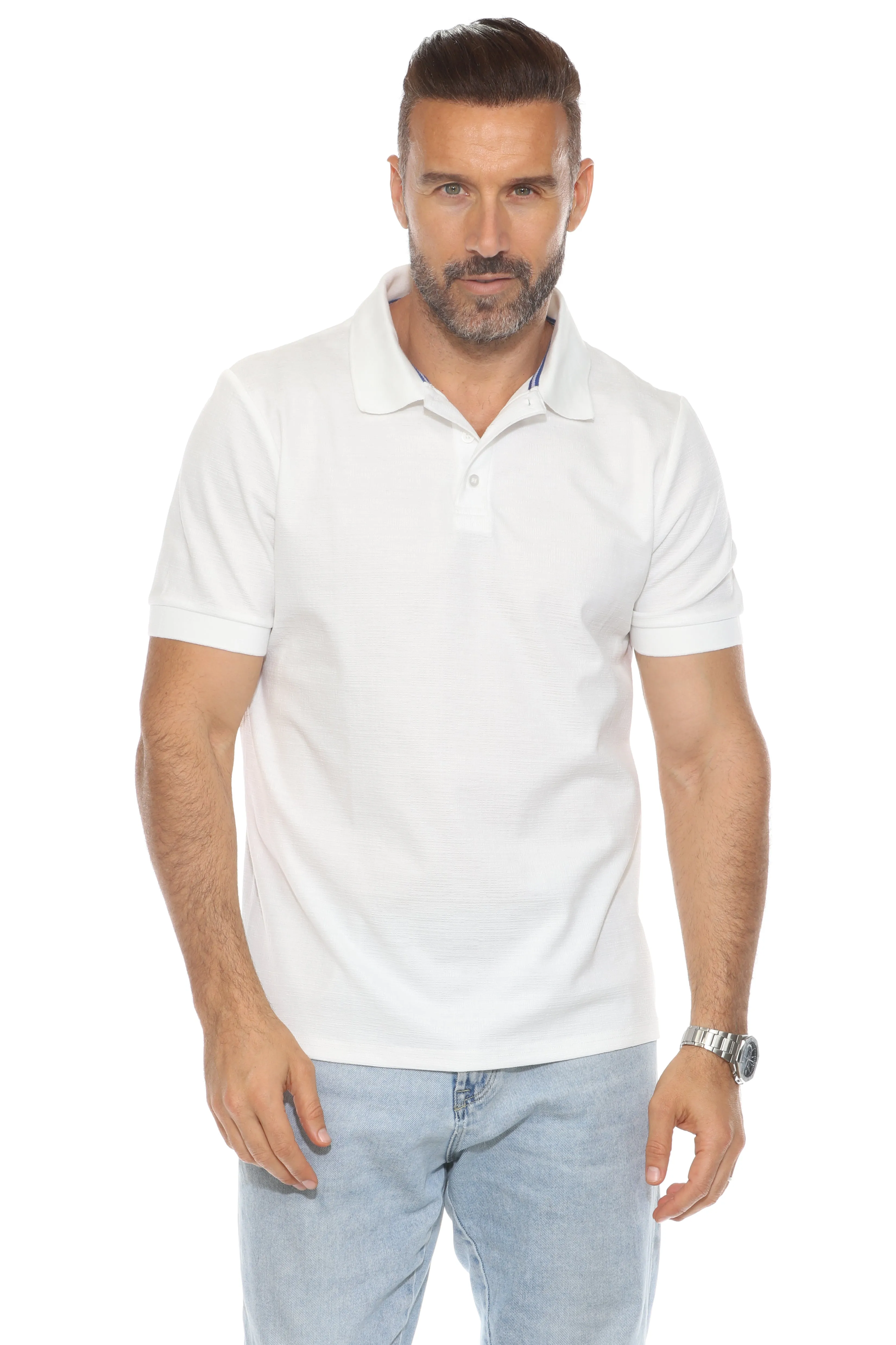 Mojito Casual Stylish Textured Polo Shirt