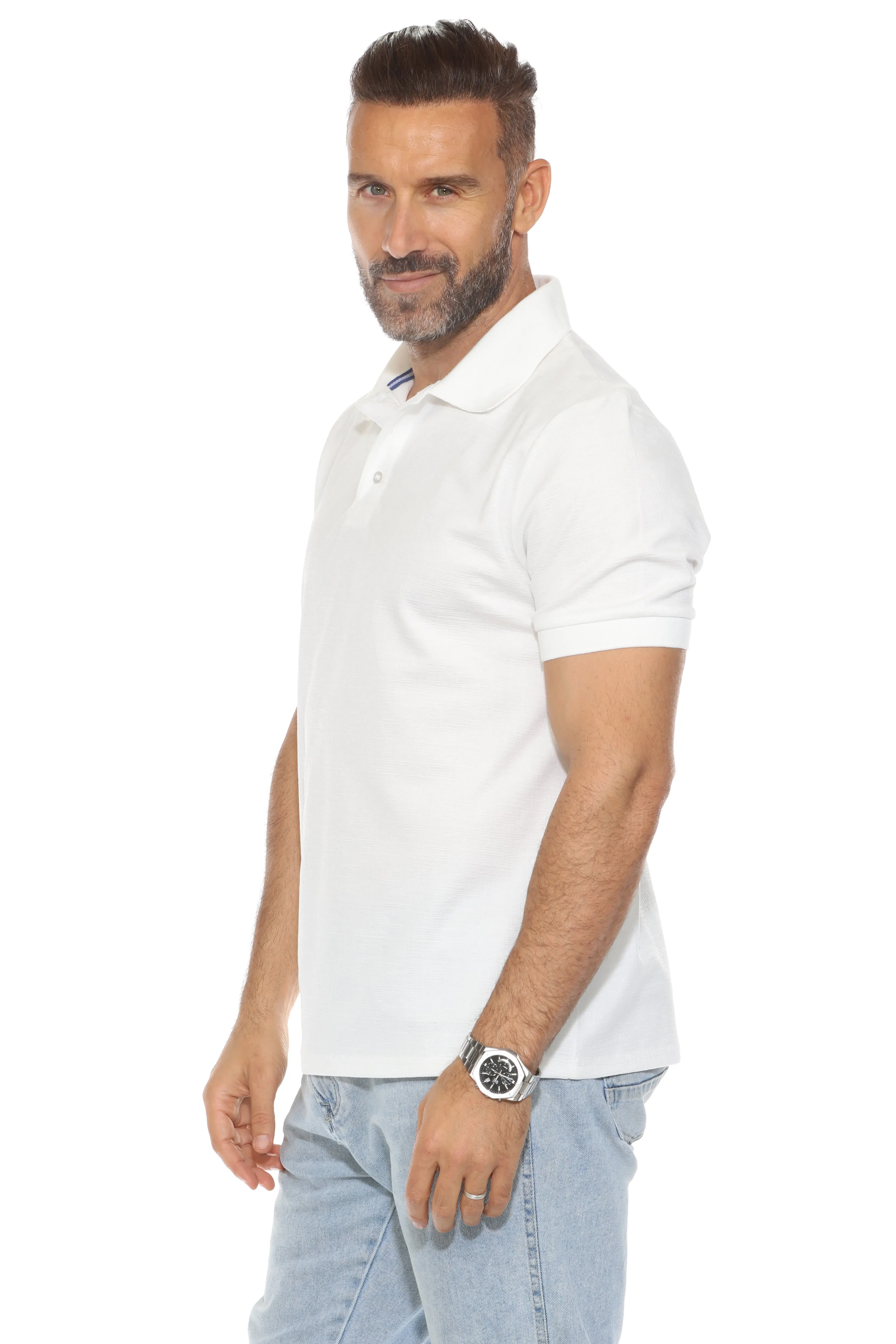 Mojito Casual Stylish Textured Polo Shirt