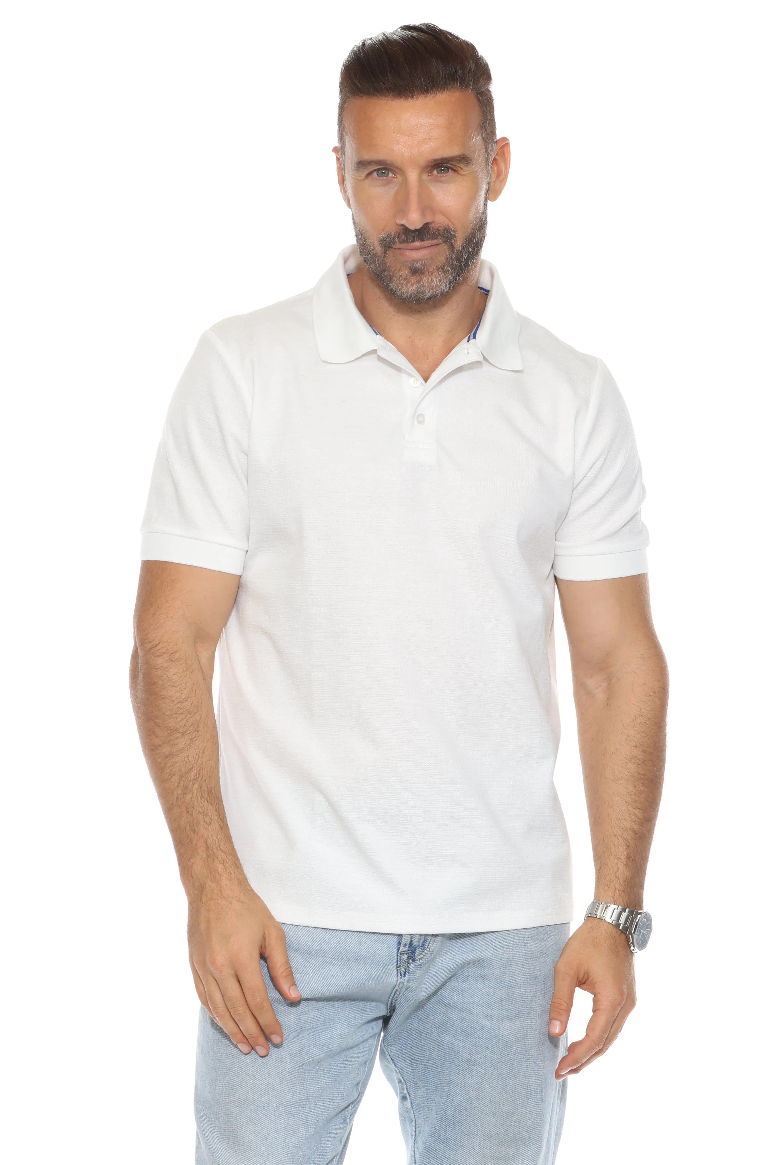 Mojito Casual Stylish Textured Polo Shirt