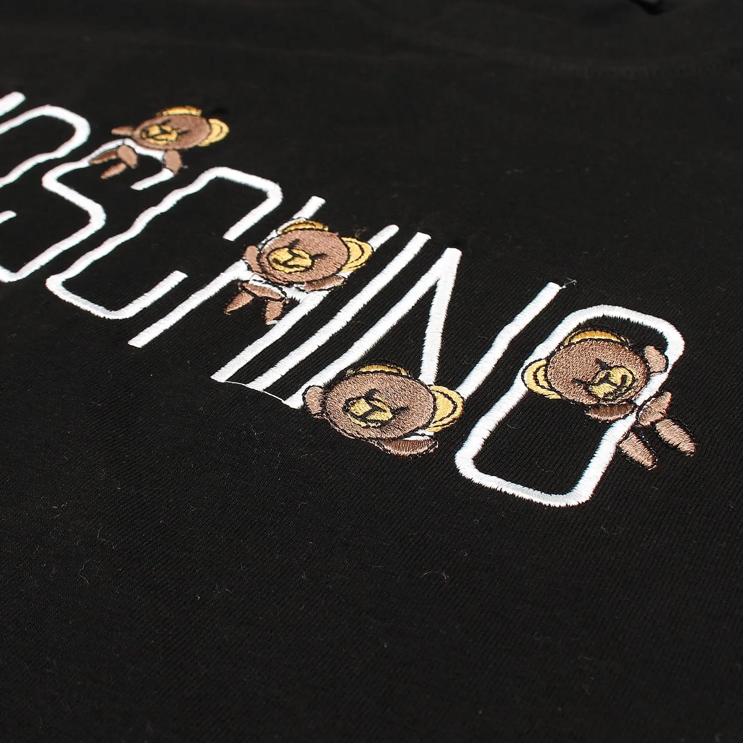 Moschino Black Embroidered Logo T-Shirt