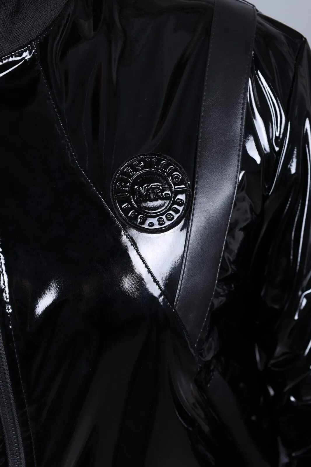 MR. RIEGILLIO PVC Tracksuit Jacket 24 Shiny Glossy Black R1019