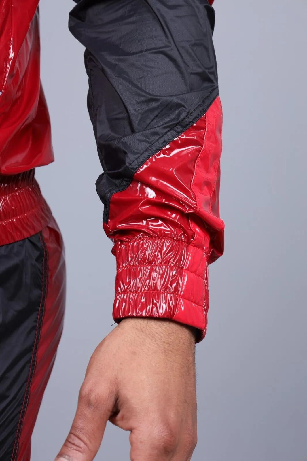 MR. RIEGILLIO Shiny Nylon 24 Tracksuit Jacket Red R1021