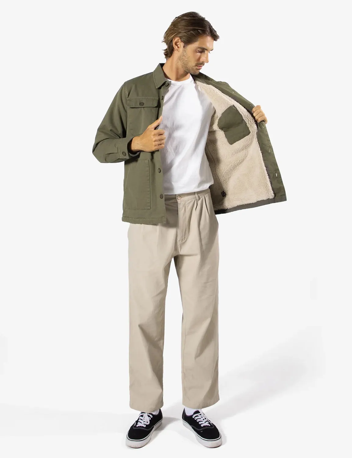 MR SIMPLE COTTON CANVAS STOCKYARD SHERPA JACKET M093416