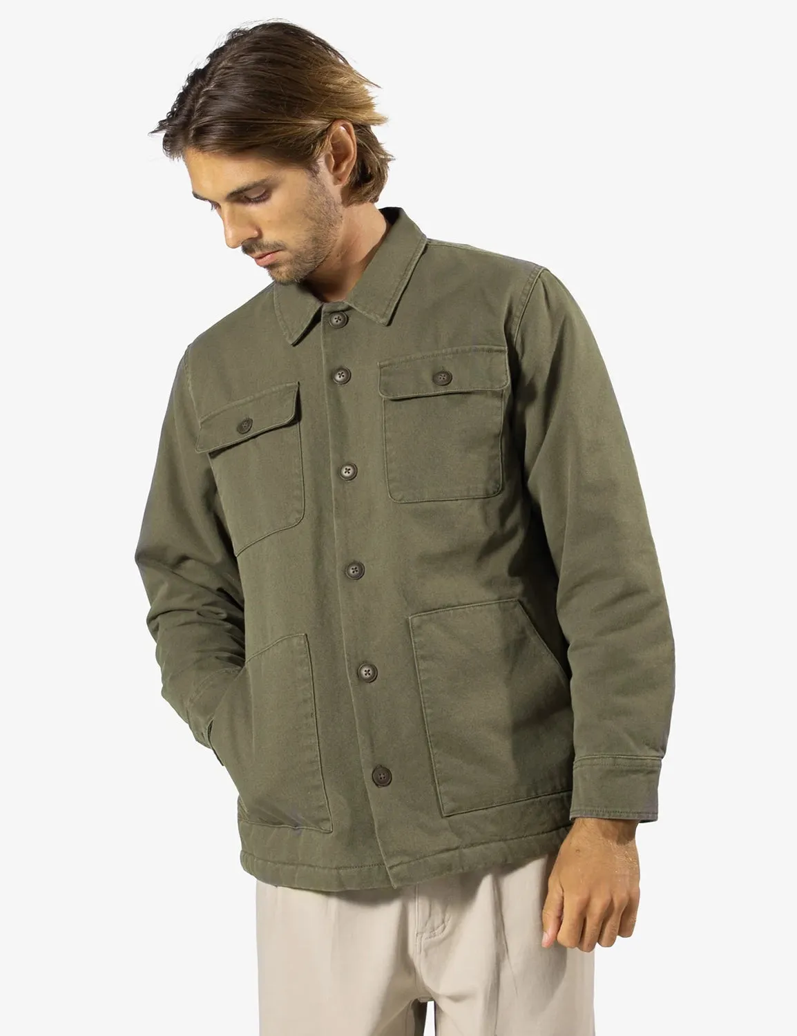 MR SIMPLE COTTON CANVAS STOCKYARD SHERPA JACKET M093416