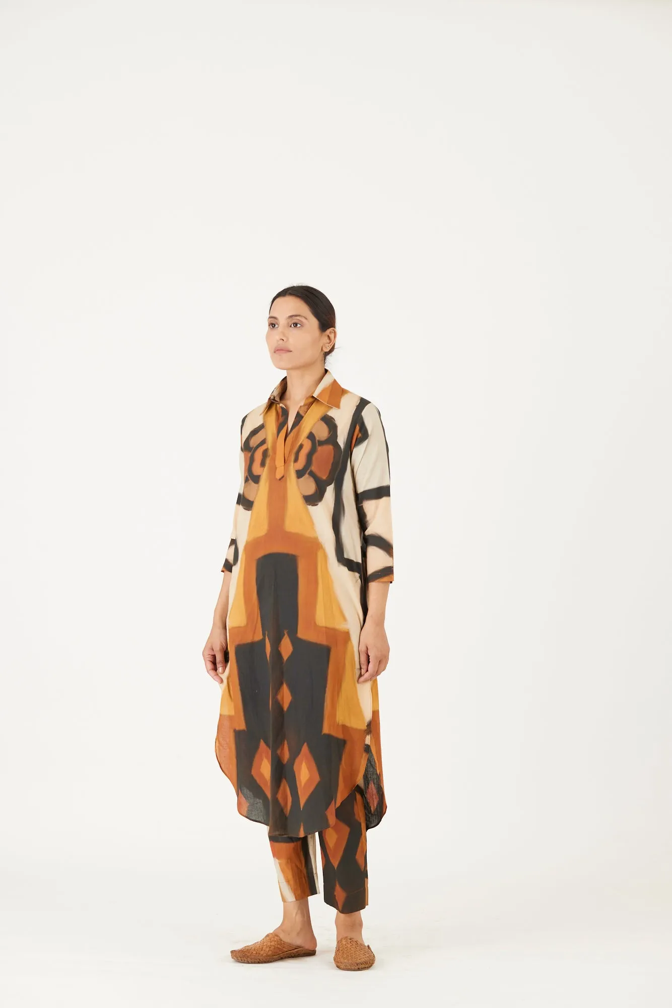 New Season Fall 24/Summer 25-Coord Set-Cotton-Noor Yellow-YAMLS34-Fashion Edit Yam