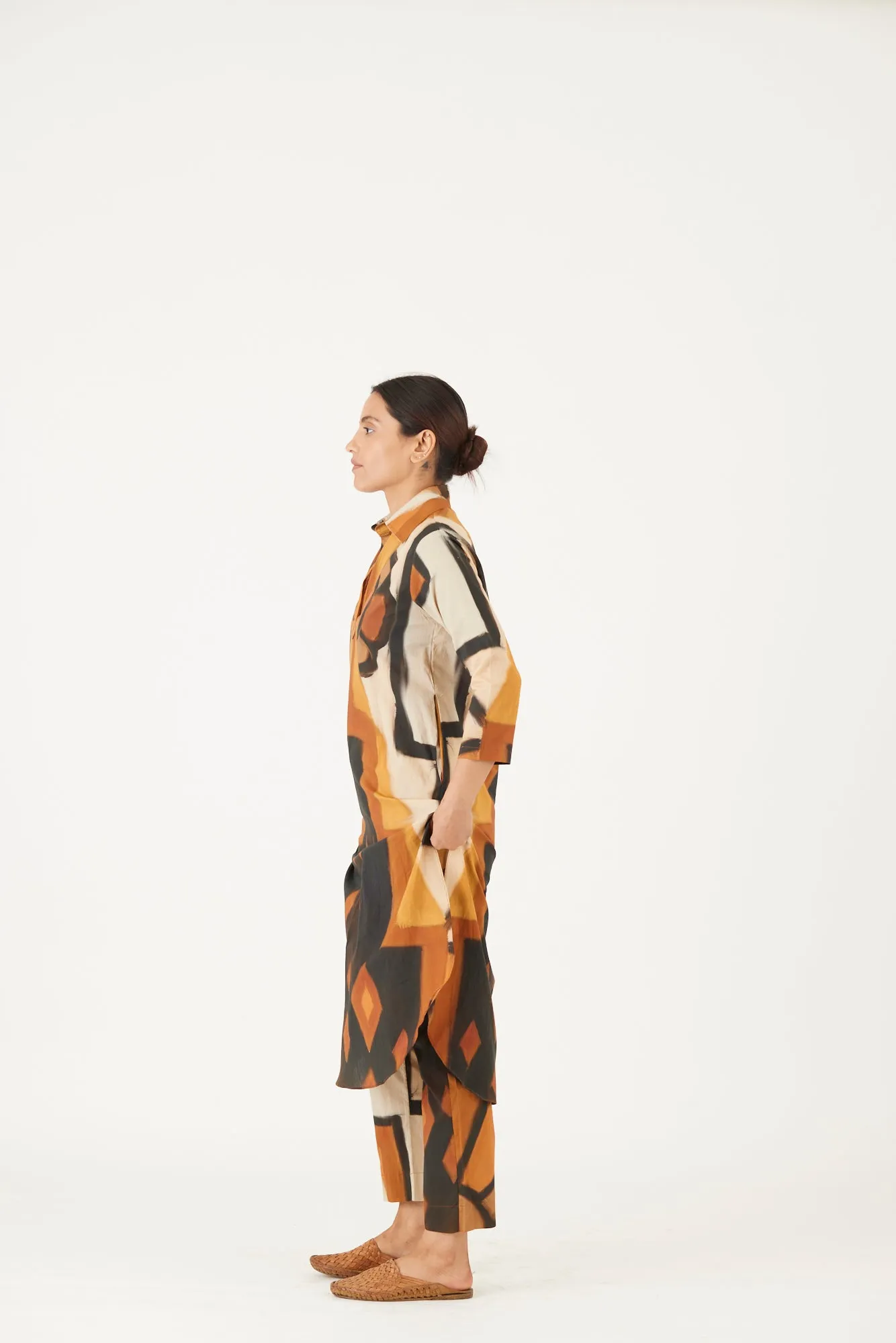 New Season Fall 24/Summer 25-Coord Set-Cotton-Noor Yellow-YAMLS34-Fashion Edit Yam