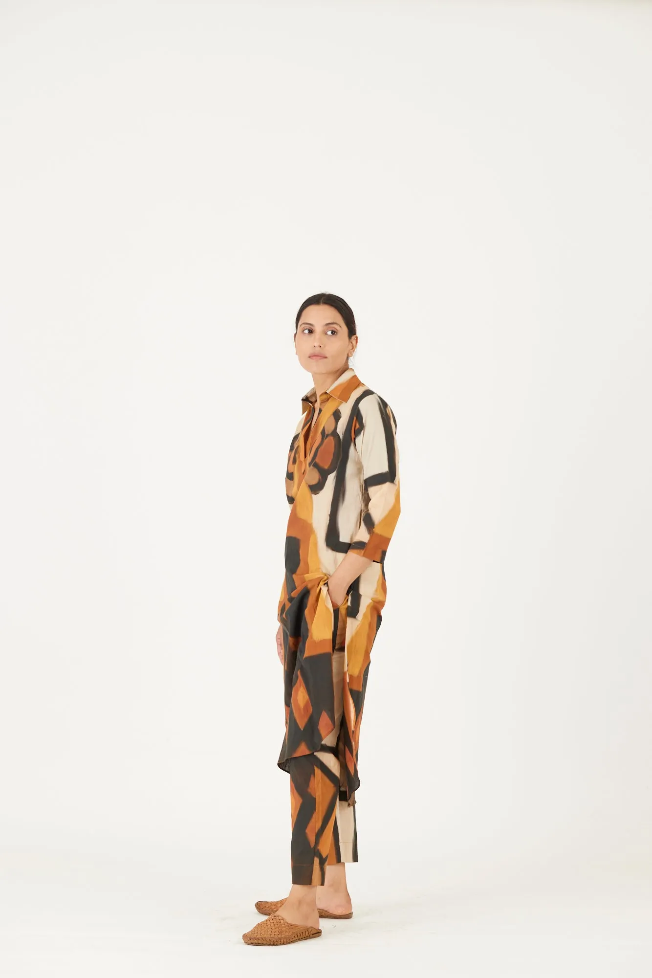 New Season Fall 24/Summer 25-Coord Set-Cotton-Noor Yellow-YAMLS34-Fashion Edit Yam