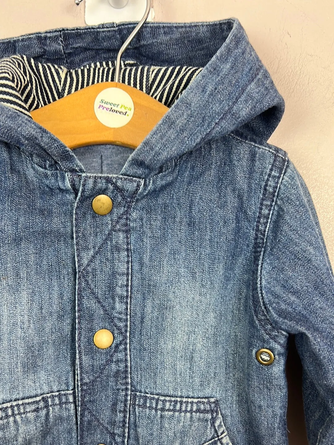 Next hooded denim jacket 6-9m