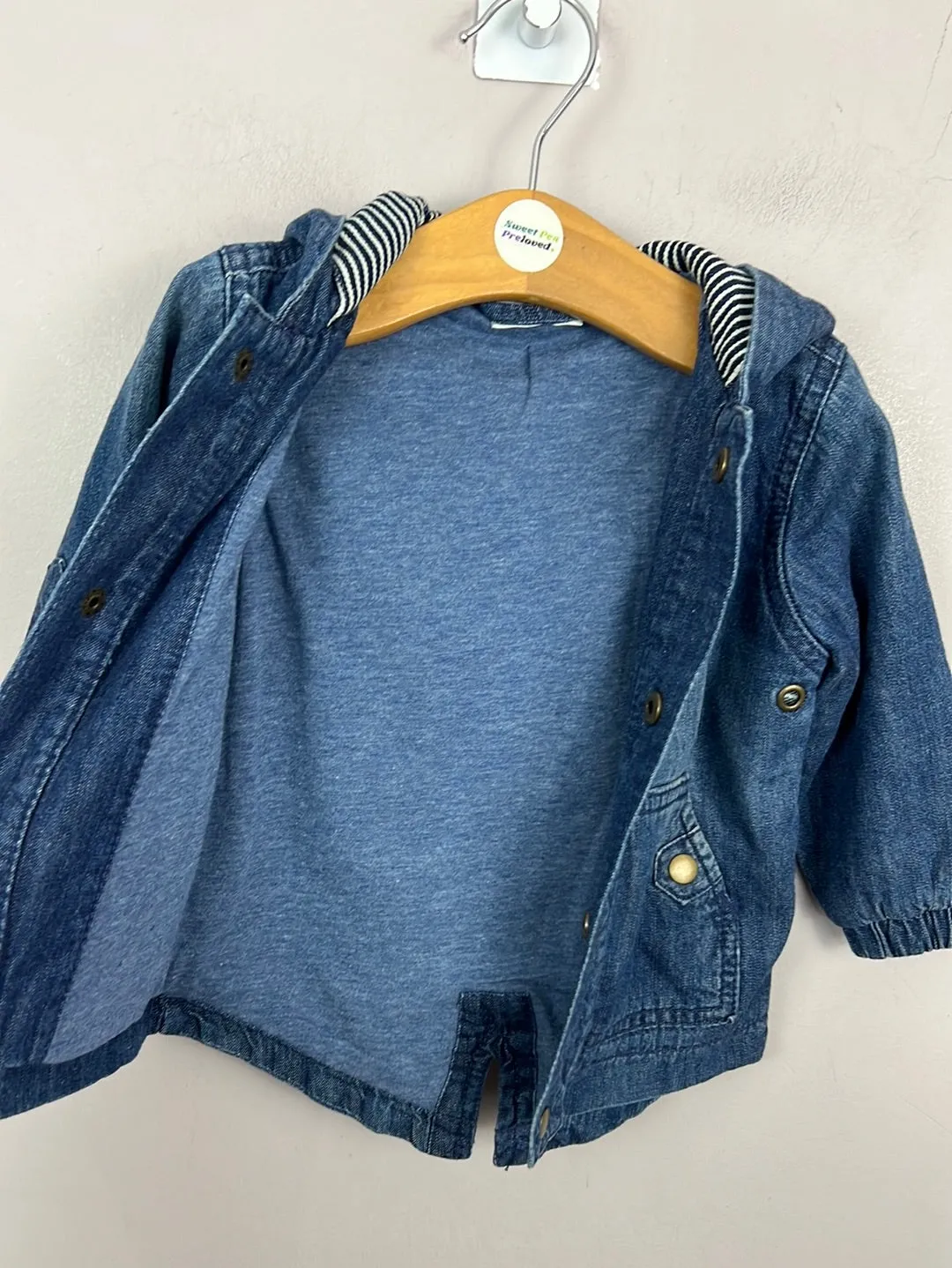 Next hooded denim jacket 6-9m