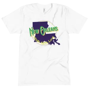 NOLA Mardi Gras Livin Unisex Crew Neck Tee