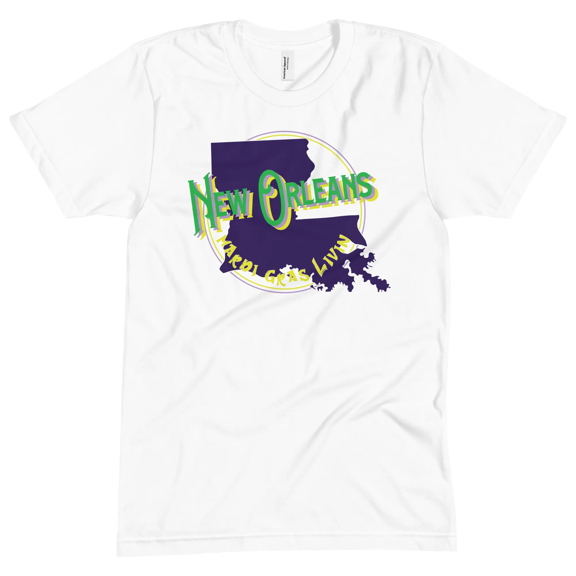 NOLA Mardi Gras Livin Unisex Crew Neck Tee
