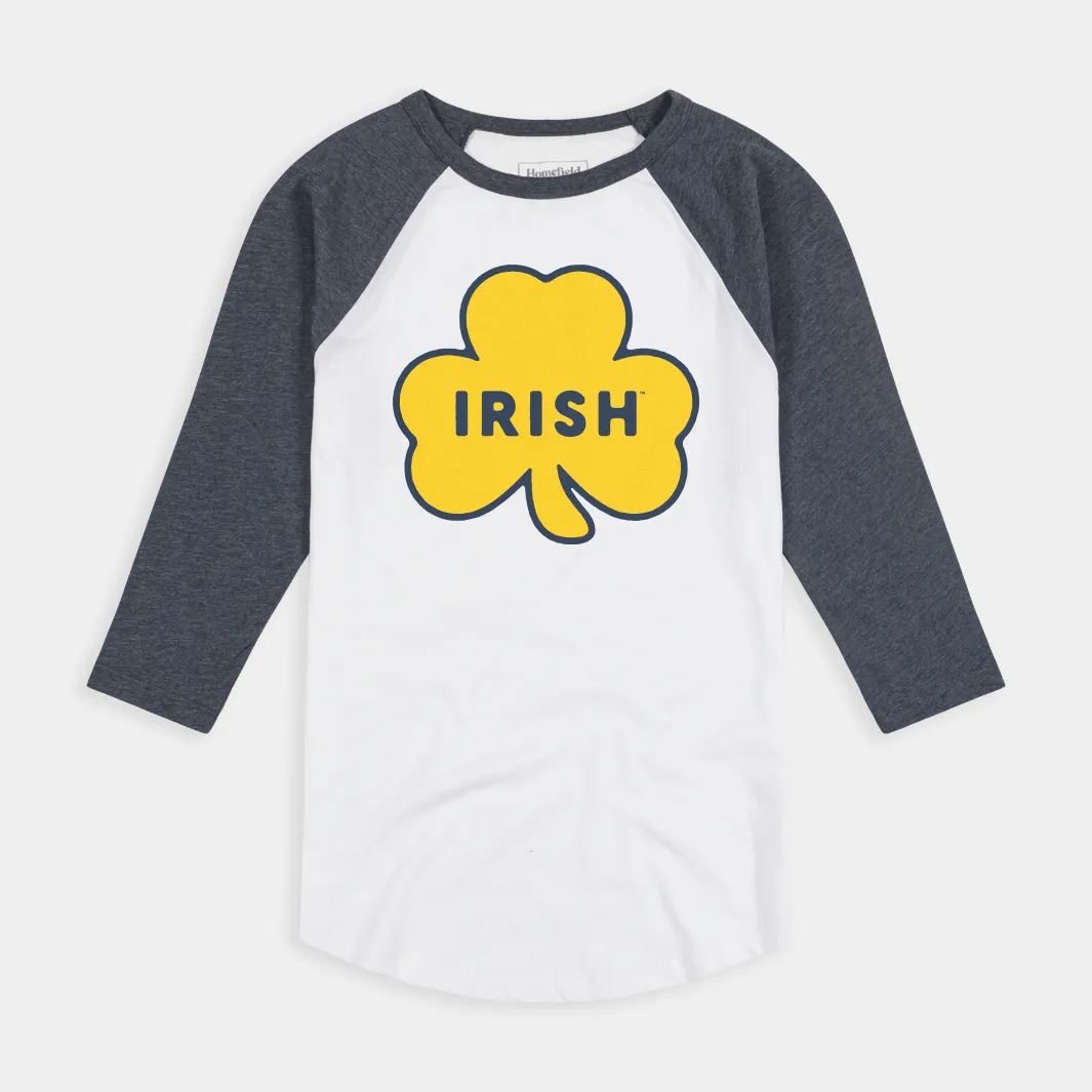 Notre Dame Fighting Irish Shamrock Patch Baseball Tee