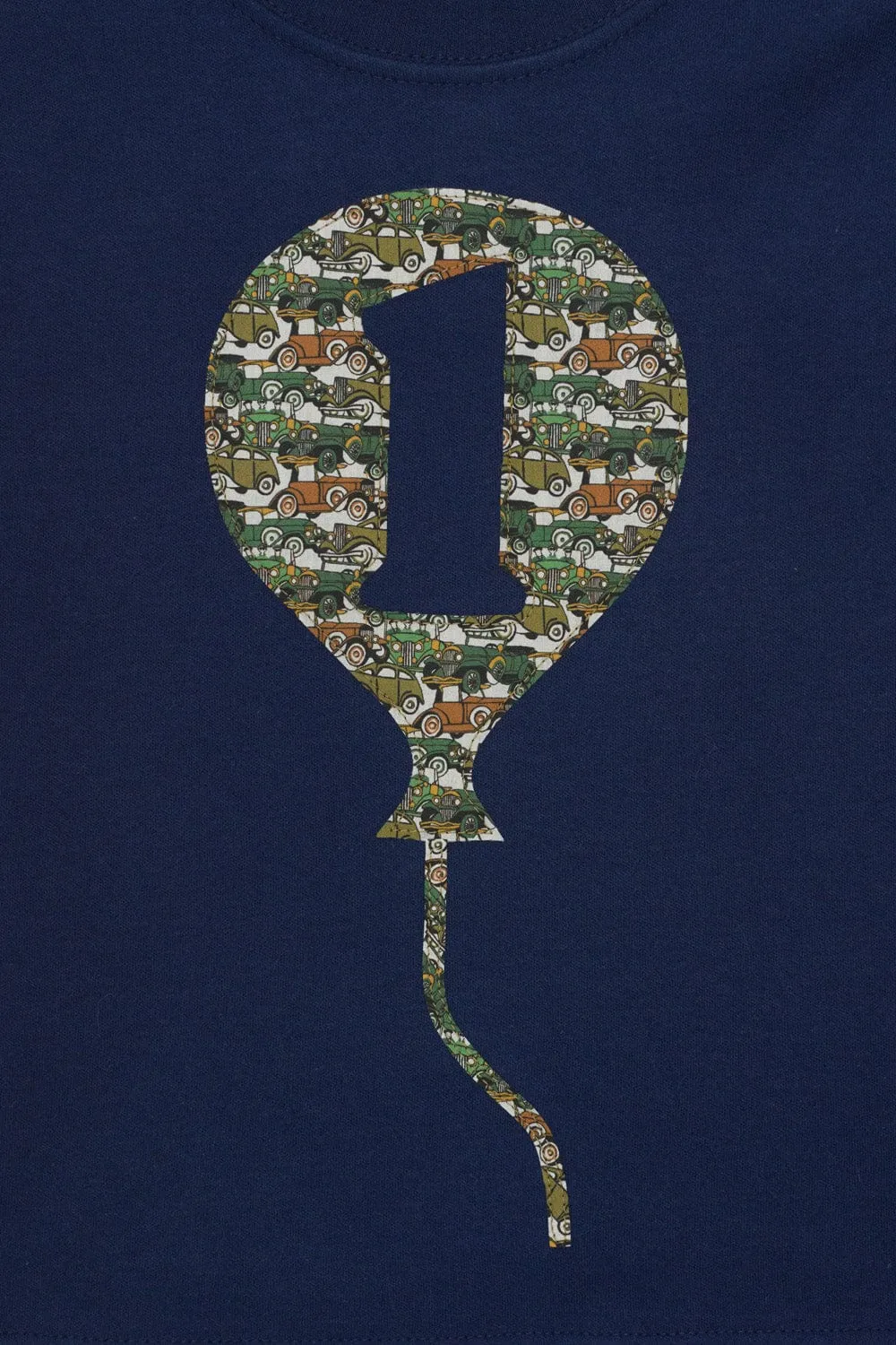 Number Balloon Navy T-Shirt in Choice of Liberty Print