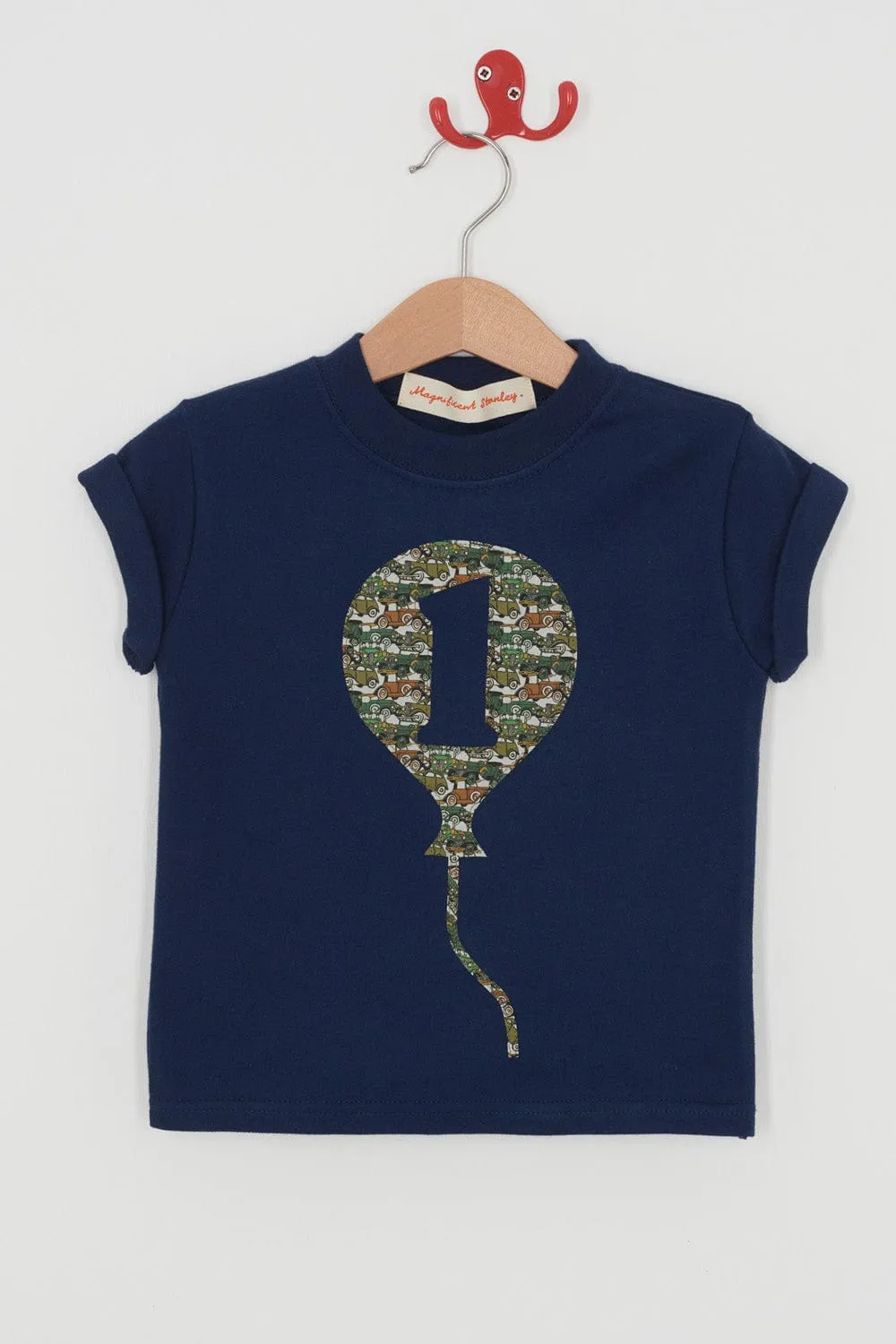 Number Balloon Navy T-Shirt in Choice of Liberty Print