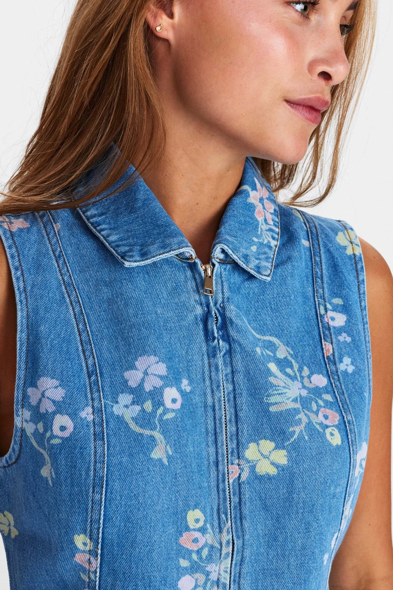 NUPETRA SL TOP - Light Blue Denim