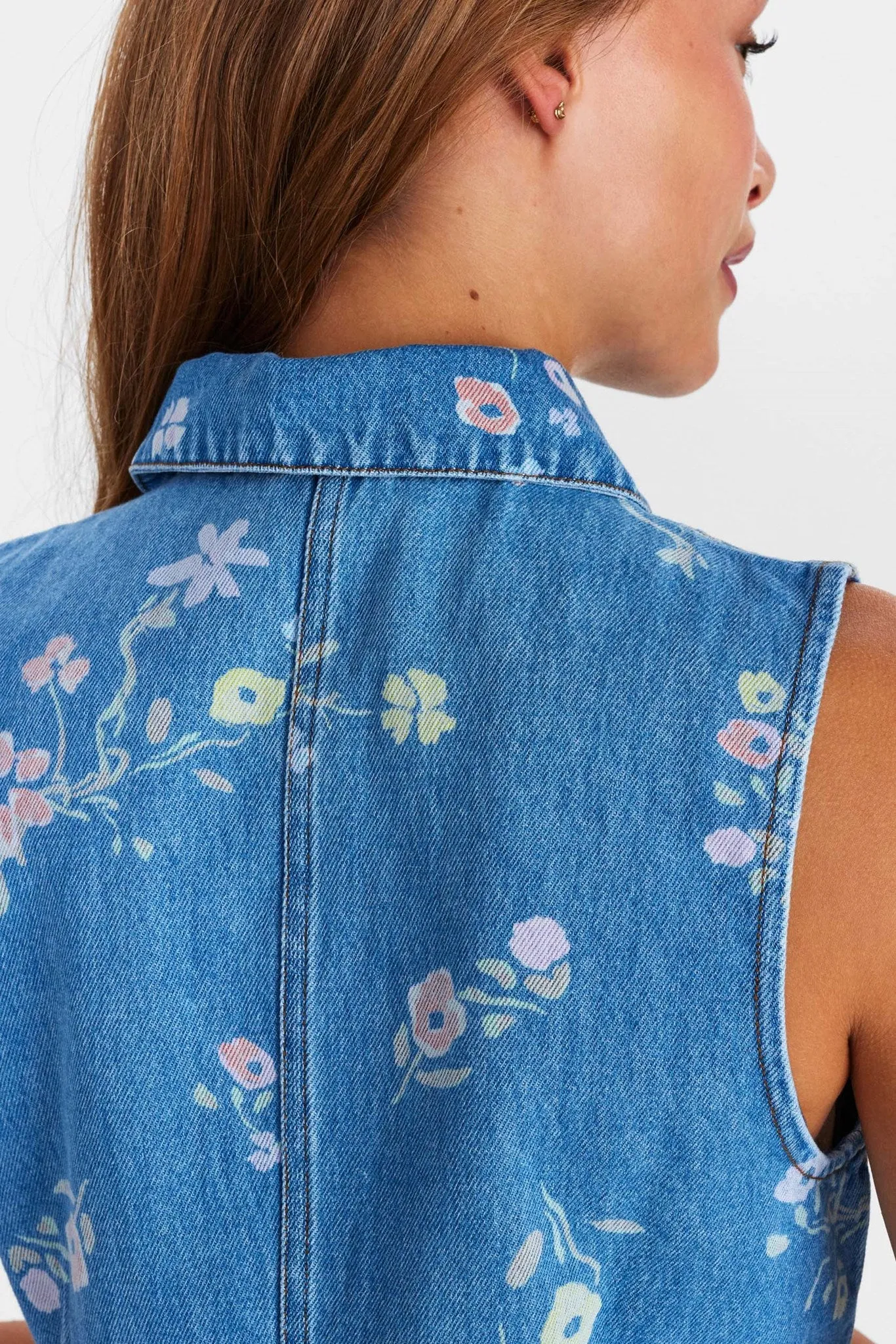 NUPETRA SL TOP - Light Blue Denim