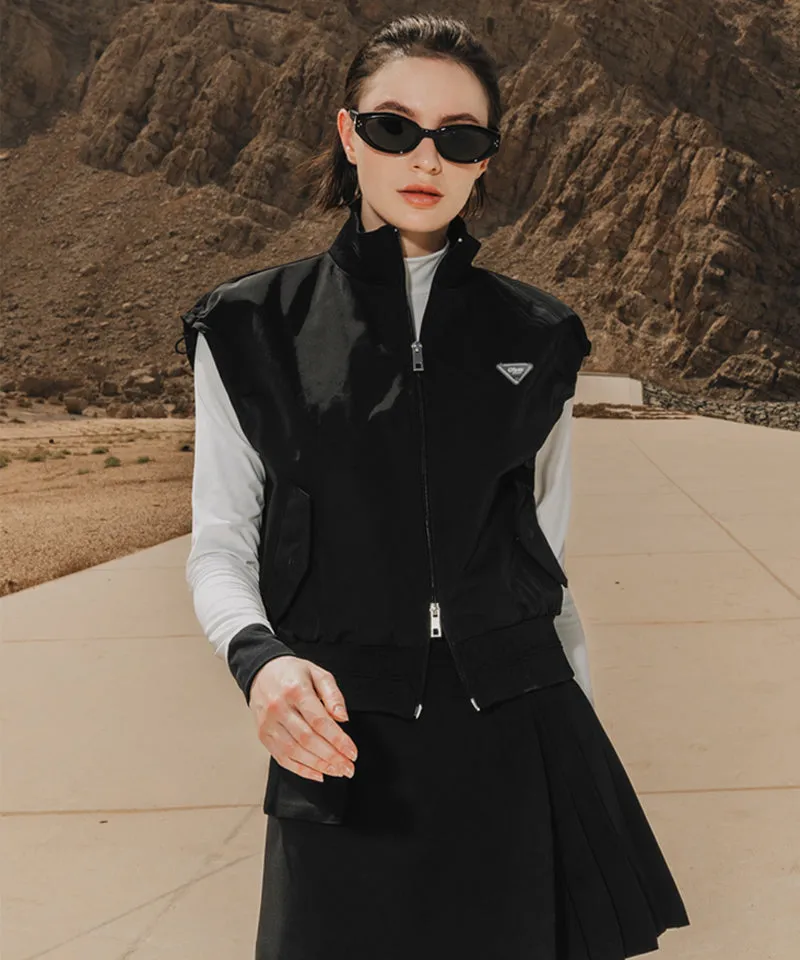 OBER Golf Memory Zip-Up Wind Vest - Black