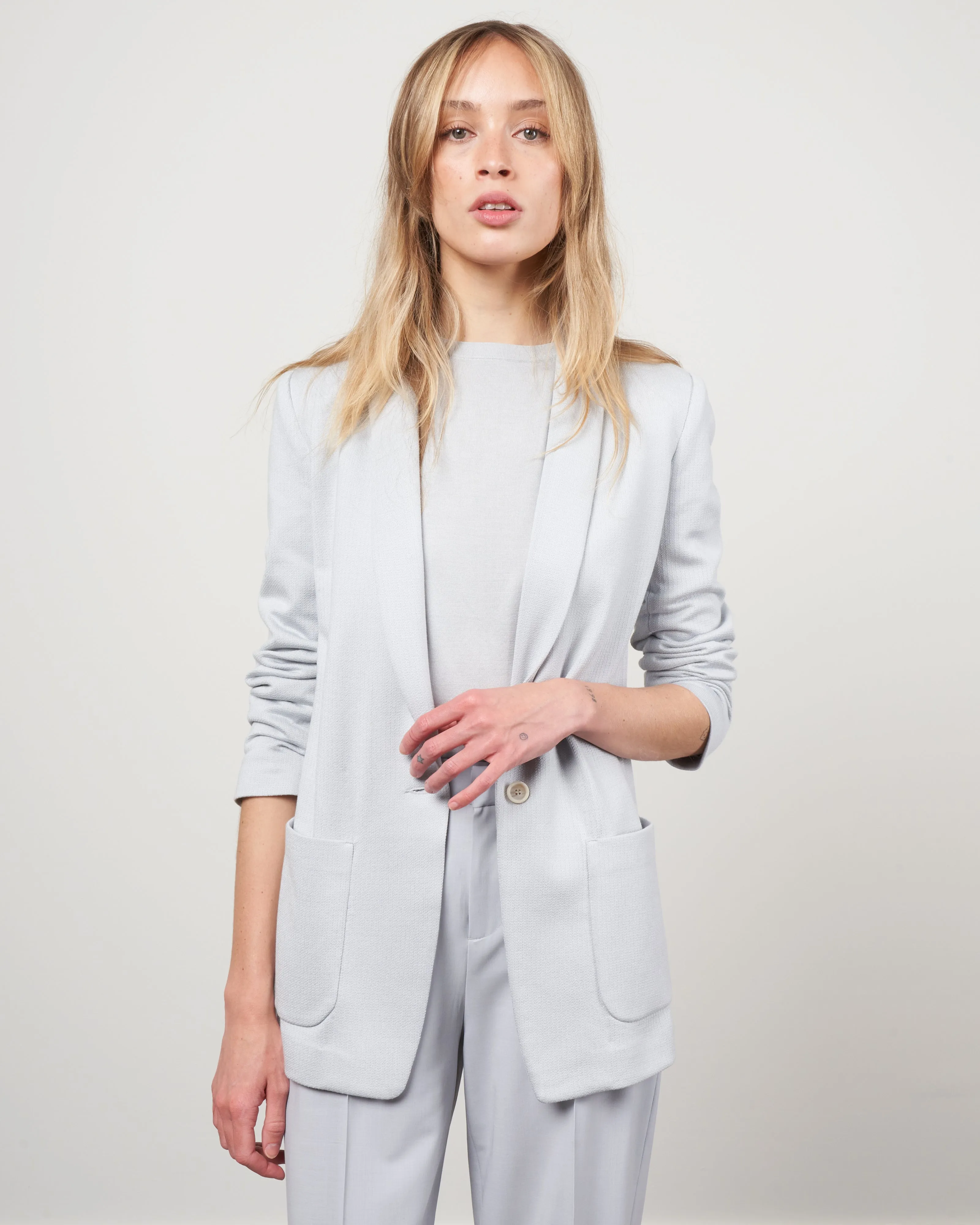 odette jacquard stitch - icy blue