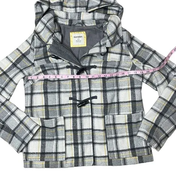 Old Navy Plaid Toggle Pea Coat