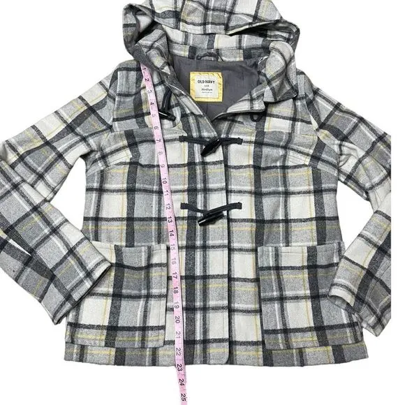 Old Navy Plaid Toggle Pea Coat