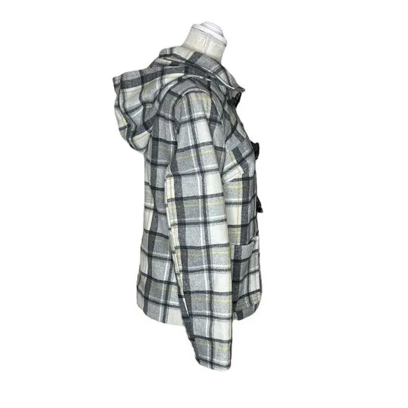 Old Navy Plaid Toggle Pea Coat
