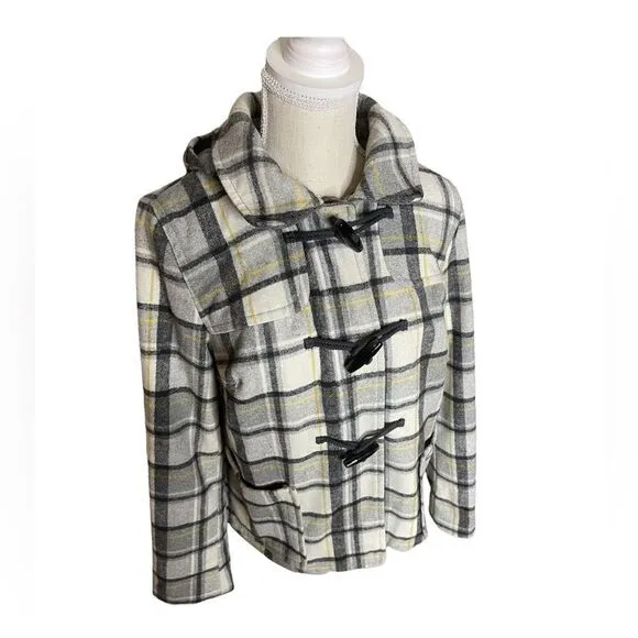 Old Navy Plaid Toggle Pea Coat