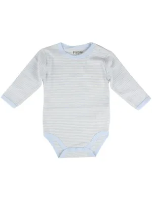 Organic Cotton Light Blue Stripe Long Sleeve Vest