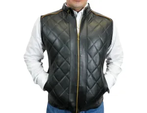 Paolo Black Leather Vest