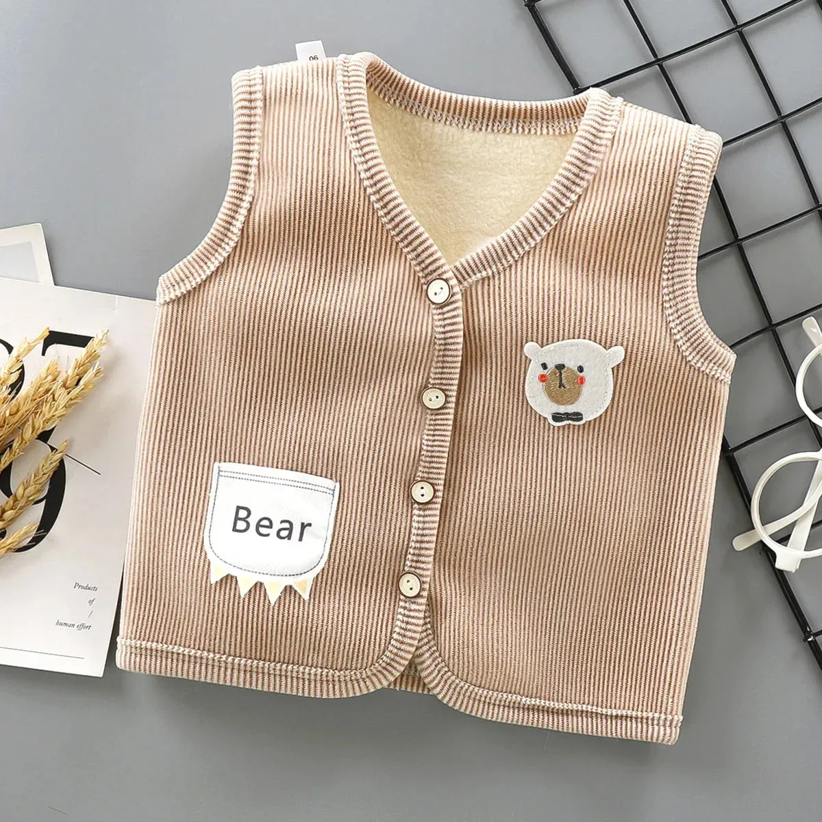 Pastel Bear Knit Vest