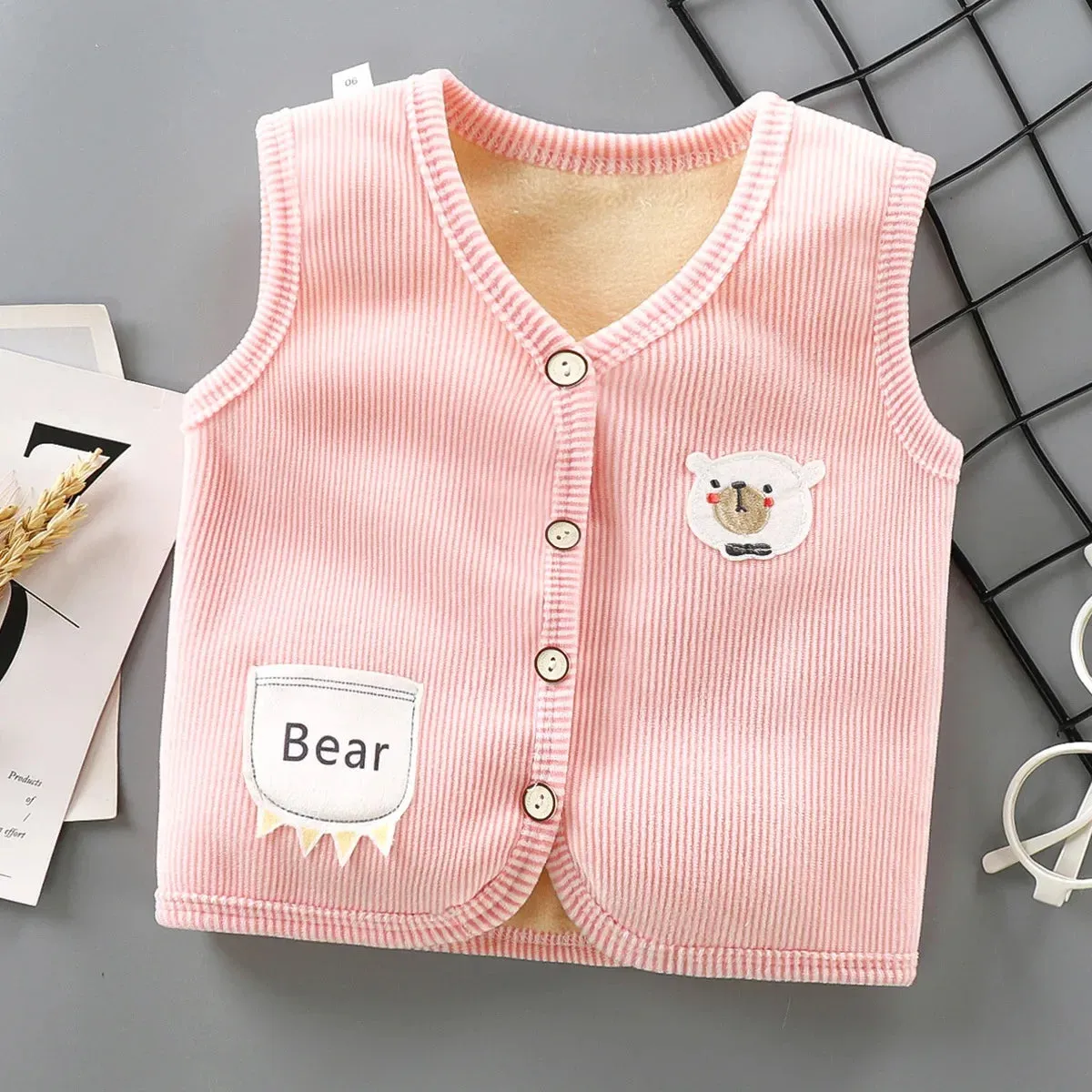 Pastel Bear Knit Vest