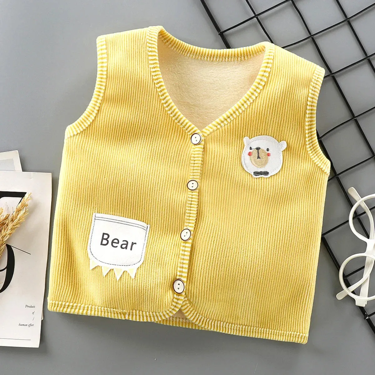 Pastel Bear Knit Vest