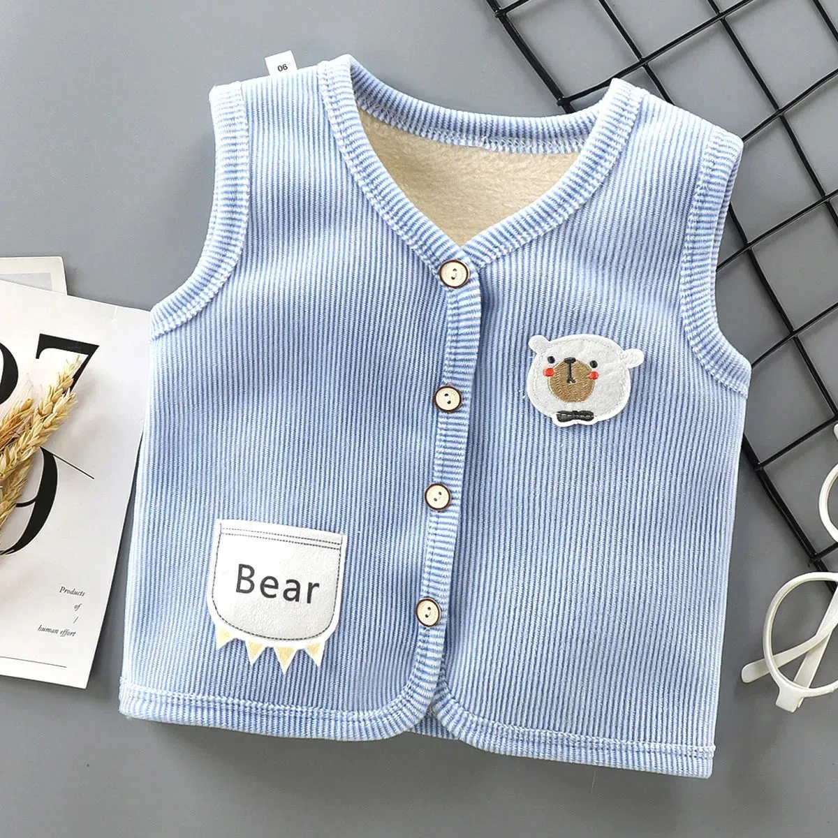 Pastel Bear Knit Vest