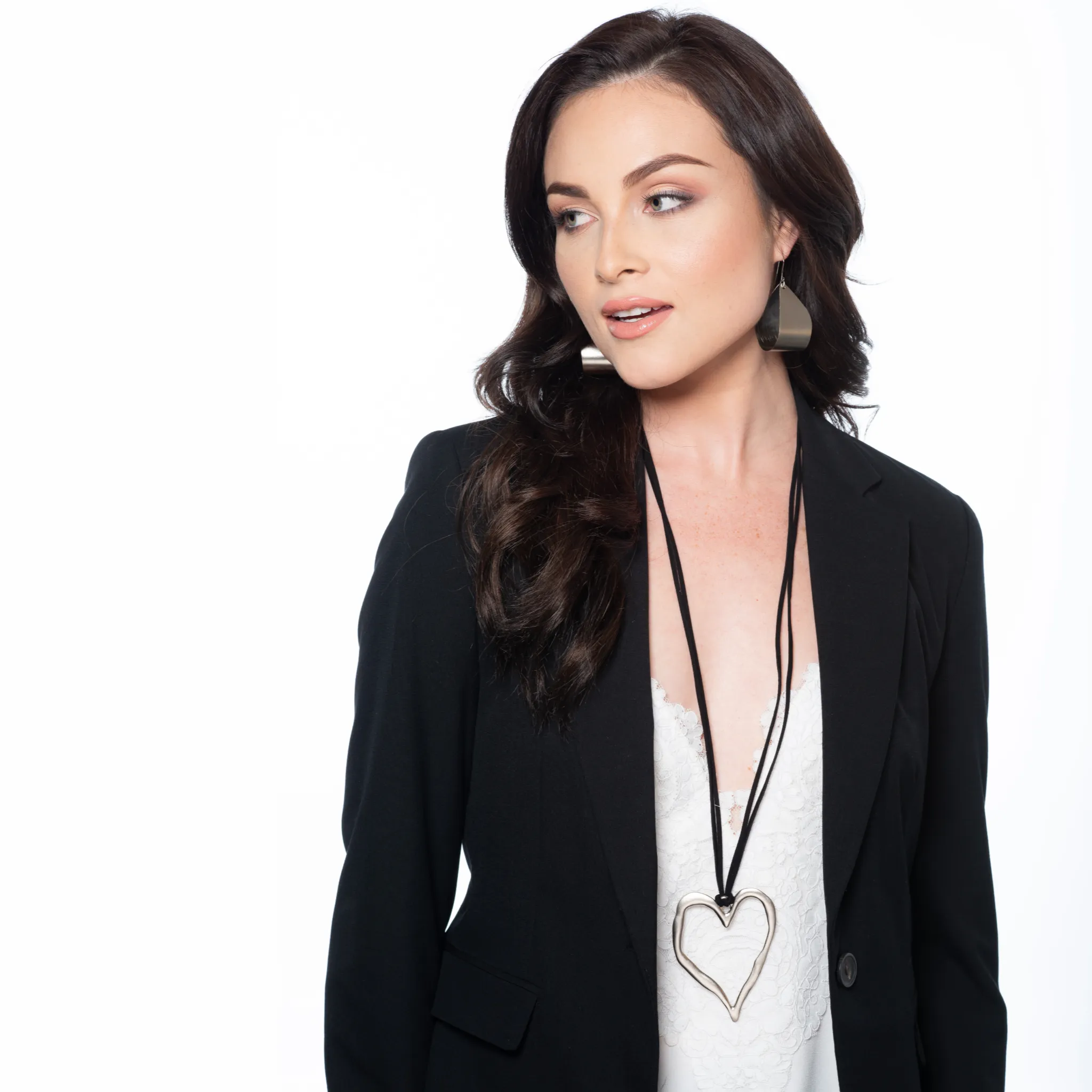 Patricia - Sterling silver heart statement necklace