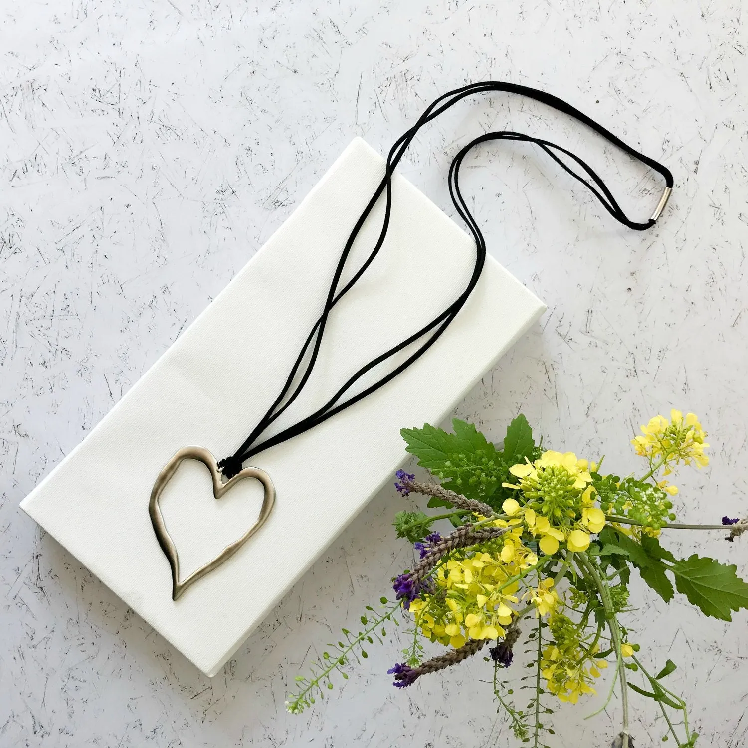 Patricia - Sterling silver heart statement necklace