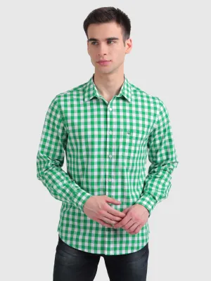 Peached Poplin Checks Shirt