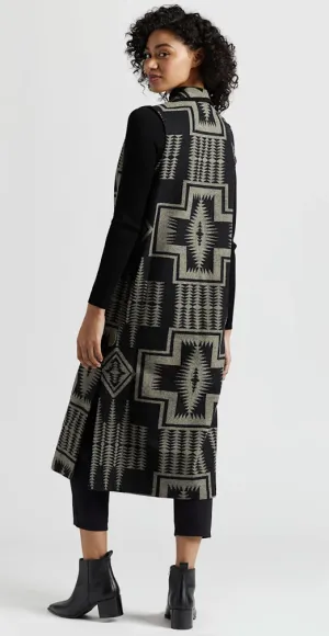 Pendleton HARDING LONG WOOL VEST Black & Grey