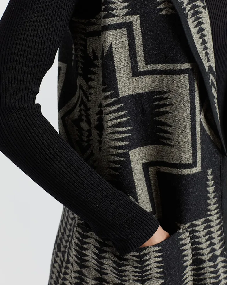 Pendleton HARDING LONG WOOL VEST Black & Grey