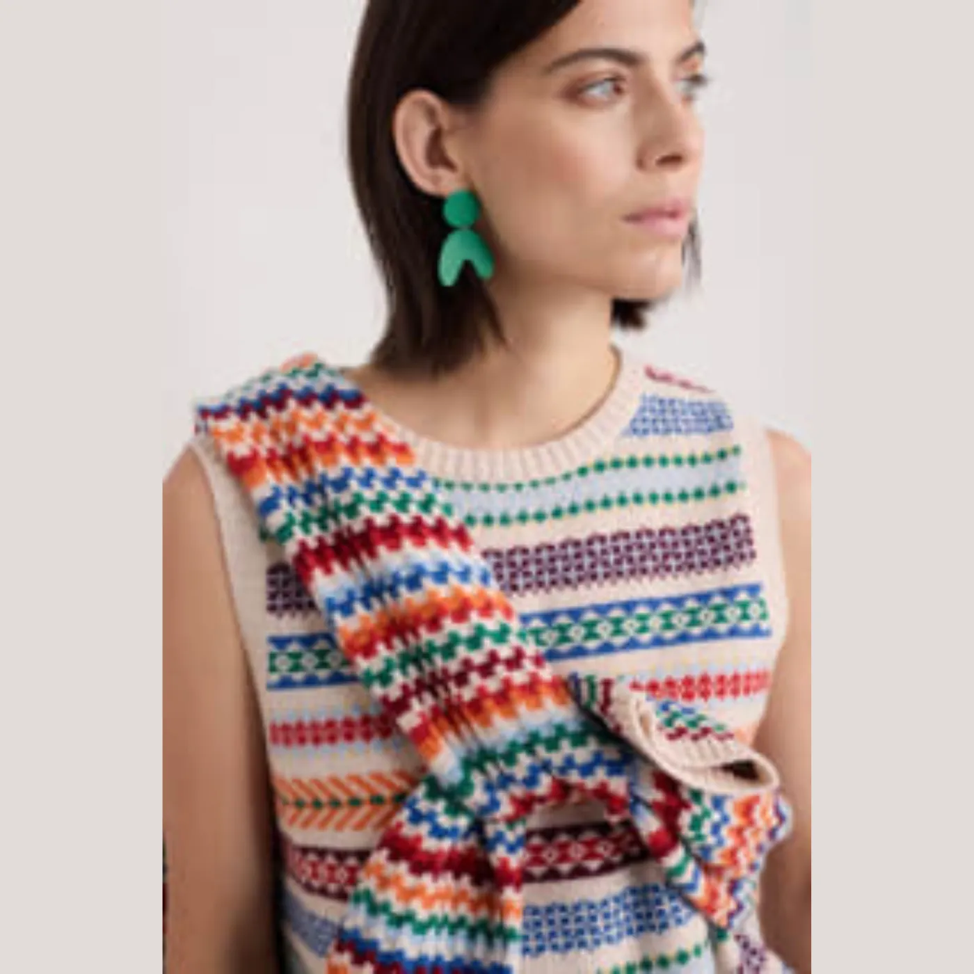Percella Cove Vest-Knit Abstraction Mult