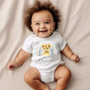 Personalised Cute Lion Baby Vest