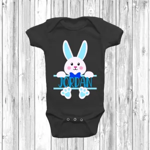 Personalised Easter Bunny Boys Baby Grow