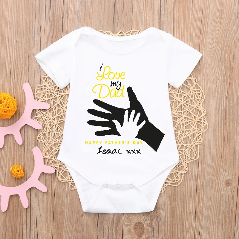 Personalised I Love My Dad Kid's T-shirt and Baby Vest