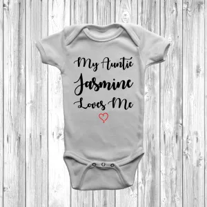 Personalised My Auntie Loves Me Baby Grow