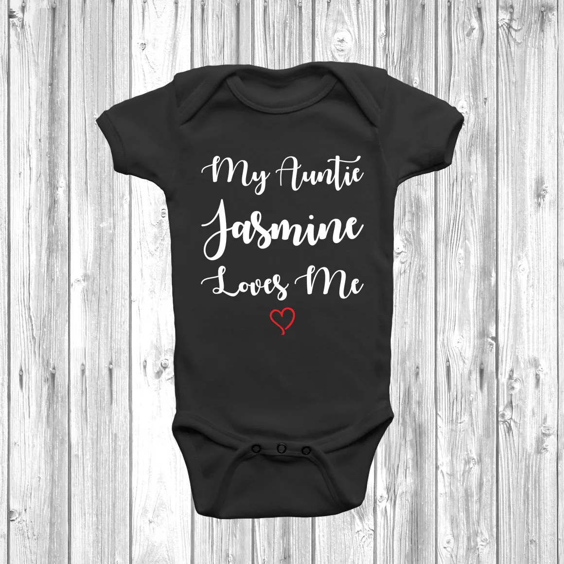 Personalised My Auntie Loves Me Baby Grow