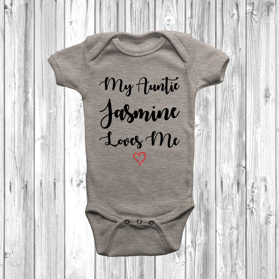 Personalised My Auntie Loves Me Baby Grow