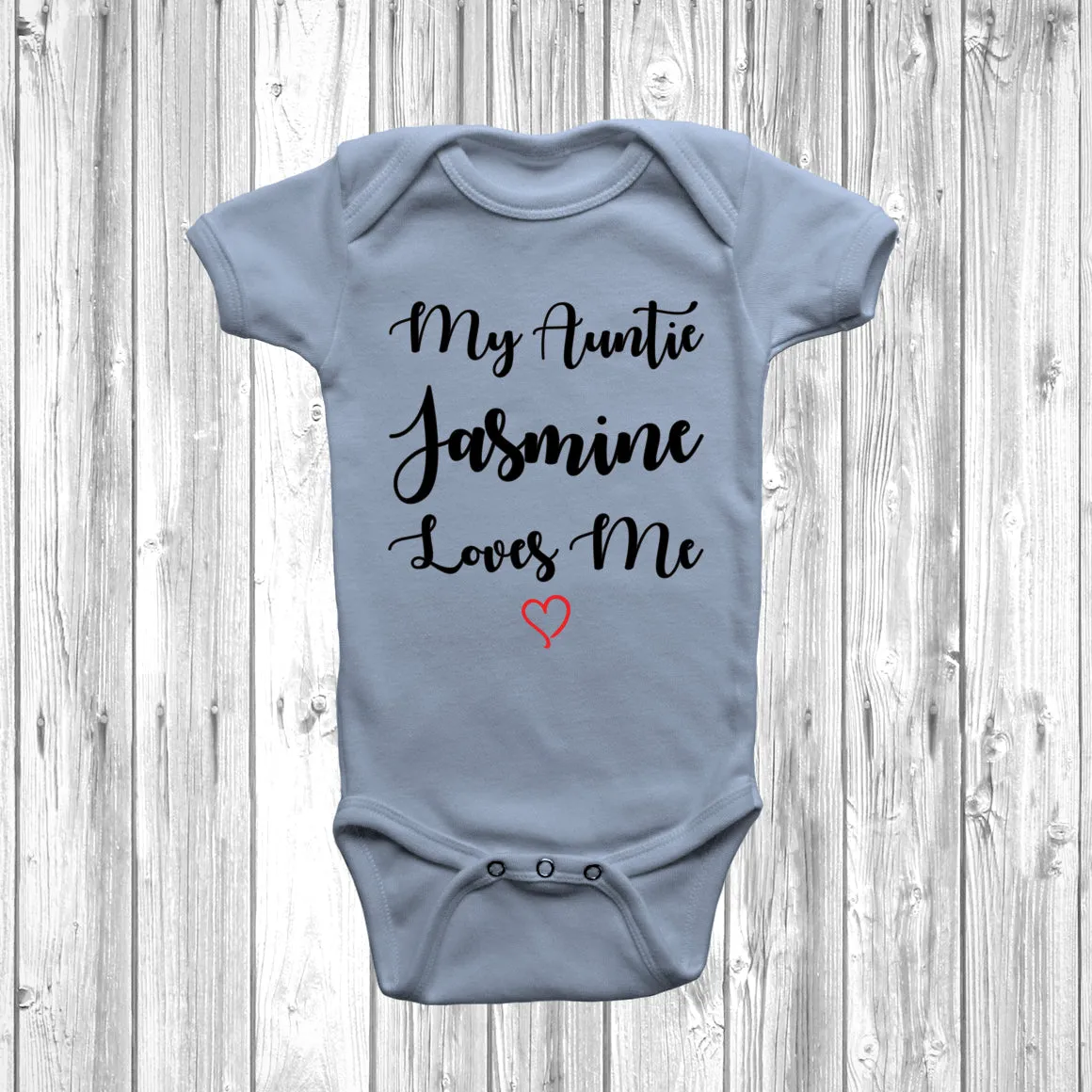 Personalised My Auntie Loves Me Baby Grow